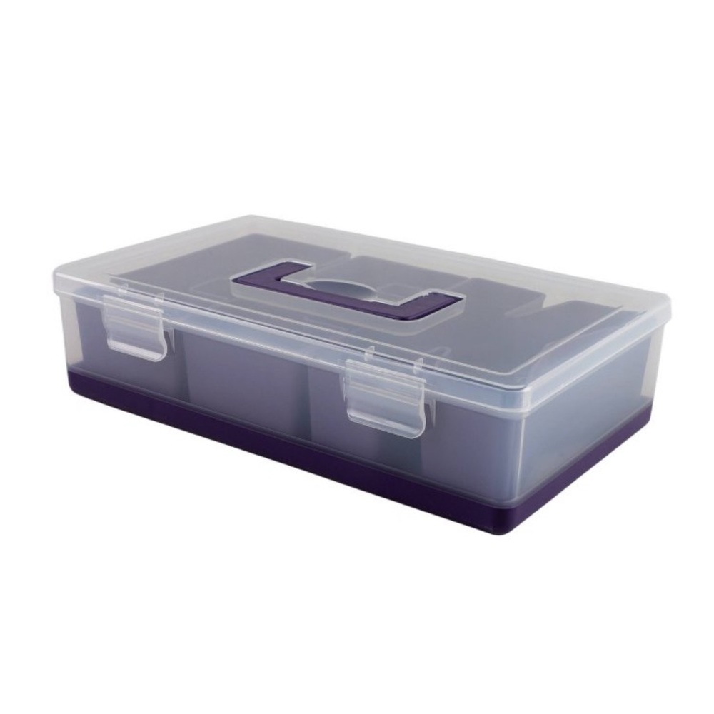 Versatile Purple Storage Box with Compartments - Picture 3 of 6